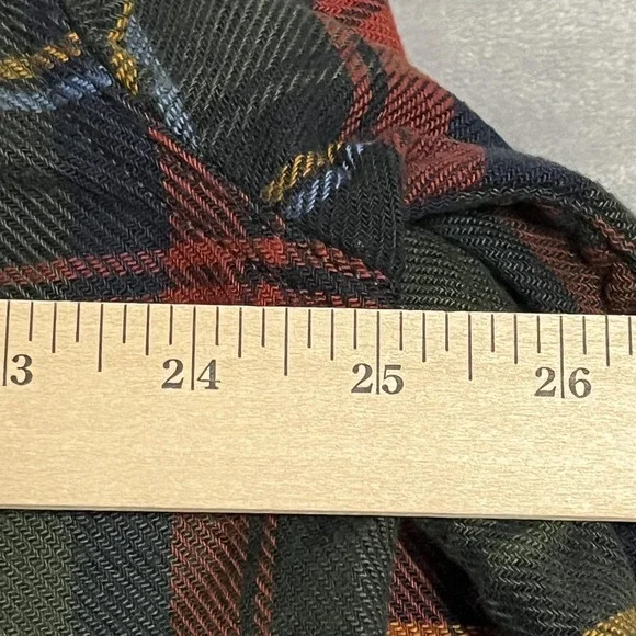 Levis Relaxed Western Shirt Mens XL Green Plaid Flannel Button Up Long Sleeve